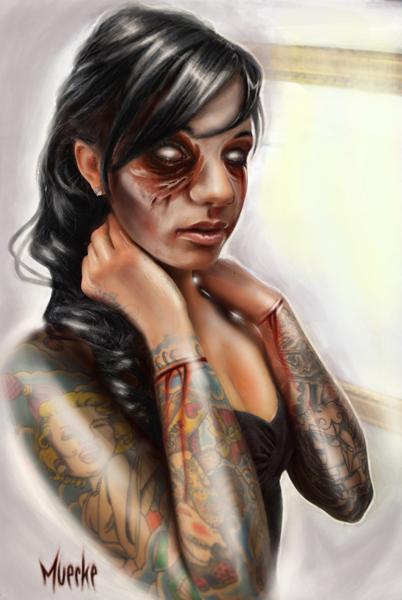 Tattoos - Zombie Dead Girl, Muecke Digital Paint Art - 74334